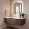Skye Decor Set kupatilskog ormarića sa umivaonikom i ogledalom, 2 dela, Braon