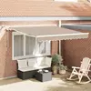 Skrovita tenda Bež 350 x 250 cm Poliester i metal