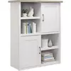 VISOKA KOMODA 106/135/42 cm bela, boja hrasta tartufa