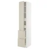 METOD / MAXIMERA Vis.el. s polic/4fiok/vrat/2front, bela/Havstorp bež, 40x60x220 cm