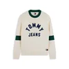 Tommy Jeans Pulover NEW CLASSICS svetlo bež/mornarska/temno zelena