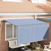 Skrovita tenda Plava i bijela 300 x 200 cm Poliester i aluminij