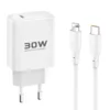Kucni punjac KONFULON Joko JK89+DC66 PD 30W sa kablom Type-C na iPhone Lightning beli 1m