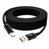 shumee Črn 8-metrski 6A USB-A na USB-C kabel 8 m. 6 amperov