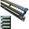 DATACOM Patch panel 19 UTP 24 ports CAT5E LSA 1U BK (3x8p)hor.záre