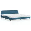 Krevet s madracem Dover plavi 200x200 cm baršunasti