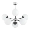 Mitea M11094-6 luster sa 6 belih staklenih kugli, hrom-crni, 6xE27