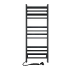 Kupatilski merdevinski radijator sa termostatom AVANGARD, 227 W, 120 x 48 cm, crna, leva