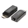 Mini HDMI Extender Set, Full HD, 1080p 50m, Cat6/6A/7, powered via Micro USB cable, bk