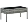 Vidaxl Vrtna miza siva 75x40x37 cm poli ratan