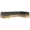 Set vanjskih sofa s jastukom 8 pcs Bijela i antracit Poliester