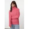 Trendyol Fuchsia Wide Fit Soft Textured Basic Knitwear Sweater