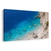Slika turkizen zaliv pod pečinami - 60x40