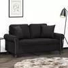 Vidaxl vidaXL Dvosed z blazinami, črne barve, 120 cm, žamet