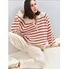 Bianco Lucci Pulover Pullover bež/rdeča