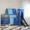 Okvir Krevet za Dječji Loft Crna i Plava 100 x 190 cm Metal