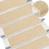 Vidaxl Stopniščne preproge 15 kosov 65x21x4 cm svetlo bež pravokotni rob