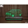 Black Cut 3D Lampa Zelena