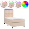 Krevet box spring madrac LED cappuccino 90x200cm umjetna koža