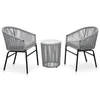3-dijelni bistro set od PE ratana s jastucima sivi