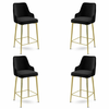 HANAH HOME Set 4 barske stolice Enox Black Gold