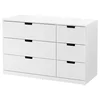 NORDLI Komoda sa 6 fioka, bela, 120x76 cm