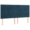 Vidaxl Vzglavje postelje temno modro 160x5x118/128 cm žametno