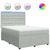 Vidaxl Box spring postelja z vzmetnico svetlo siva 140x200 cm žamet