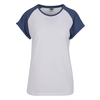 Womens T-shirt Contrast Raglan - white/blue