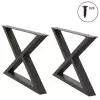 Noge za klub stolić 2 kom. antracit 70 x (42-43,3) cm čelik