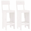 Barski stolci 2 kom bijeli 40x48,5x115,5 cm od masivne borovine