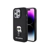 Karl Lagerfeld Ikonik Fixed Glitter Logo Maska za telefon za iPhone 15 Pro, Crna