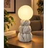 Dekorativna stona lampa sa kuglom SV335, Imitacija mermera, Siva