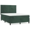 Vidaxl Box spring postelja z vzmetnico temno zelen 140x190 cm žamet