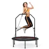 Costway Mini trampolin 101 cm z 2 elastičnimi trakovi in nastavljivim ročajem iz pene rdeč