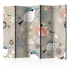artgeist Paravan Natural Pattern With Birds I, 5-Delni, Dvostranski