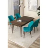 Hanah Home Set Trpezarijski sto i 4 stolice Arp, Tirkizno-braon