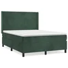Vidaxl Box spring postelja z vzmetnico temno zelen 140x190 cm žamet
