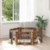 Vrata za pse s postoljem 6 pcs Dimljeni hrast 80 x 60 cm