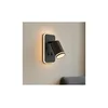 LED zidni spot PIPE 1xGU10/10W/230V + LED/6W crna
