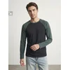 Sinsay - Pamučna majica sa dugim raglan rukavima - steel blue