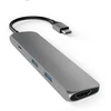 FAST ASIA Adapter-konvertor TIP C na HDMI+2xUSB 3.0+SD/Micro SD sivi