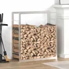 Stalak za drva za ogrjev 80x28x86 cm od nehrđajućeg čelika