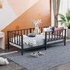 Hanah Home Dečiji krevet Montessori, 90x190 cm, Crni