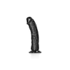 RealRock Curved - zakřivené realistické dildo s lepivými nožičkami - 15,5 cm (černé)