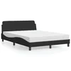 Krevet s madracem Dover crni 140x200 cm baršunasti