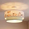 Duolla Otroška stropna svetilka Boho, sivkasto zelena/barvita, O40 cm, tekstil, E27 - otroška soba - sivozelena, pisana - Tkanine/tekstil
