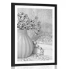 Plakat s paspartujem luksuzno zatišje v črnobeli varianti - 30x45 silver