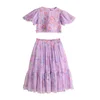 Next Komplet Lehenga svetlo modra / zelena / sivka / roza