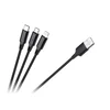 shumee 3v1 USB - micro USB C Lightning kabel 100 cm
